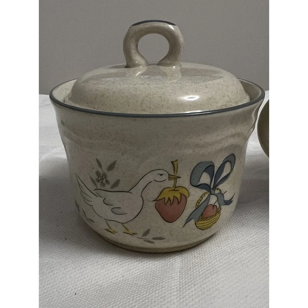 International China Marmalade Geese Sugar And Creamer Set Farmhouse Cottagecore